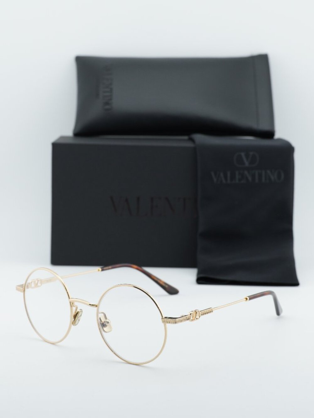 Valentino VLX-173D Round Eyeglasses 48mm - Gold/Havana